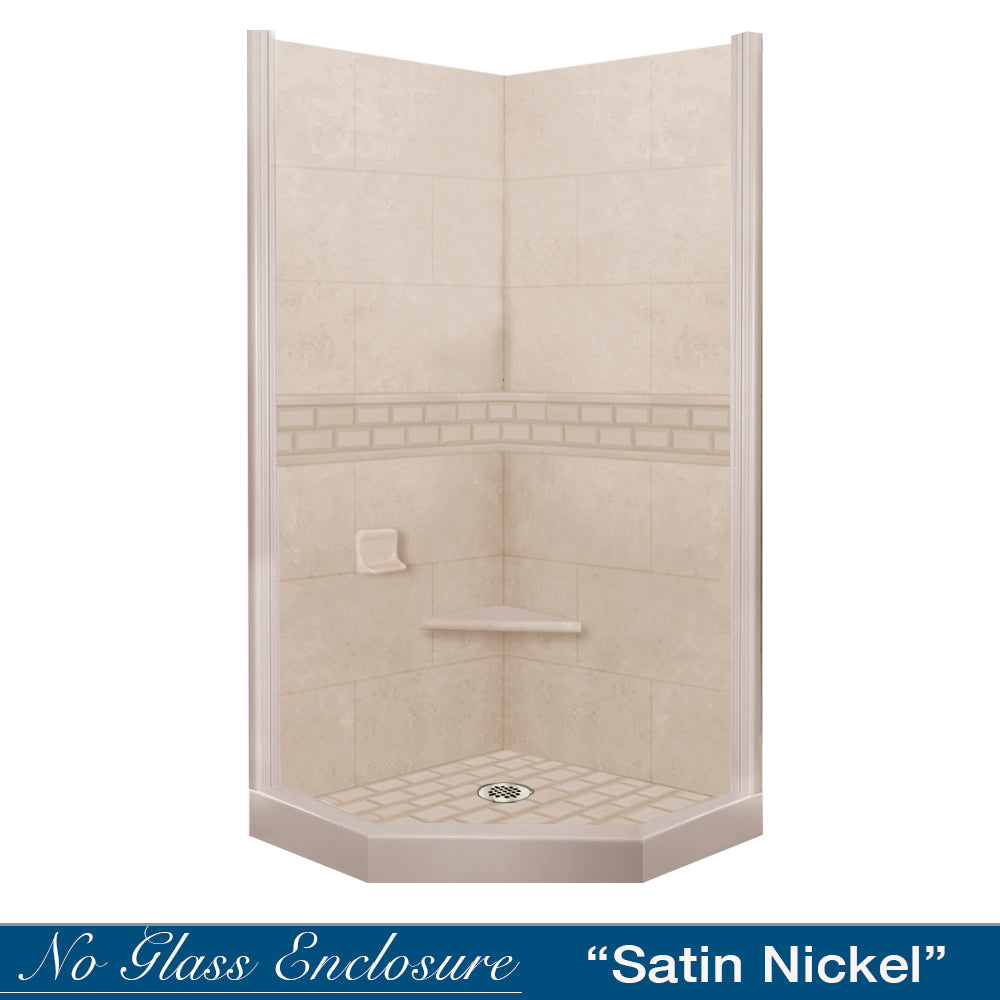 Neo-Angle Brown Sugar Sistine Stone & Subway Stone Accent ("DIY Shower Remodel Kit")