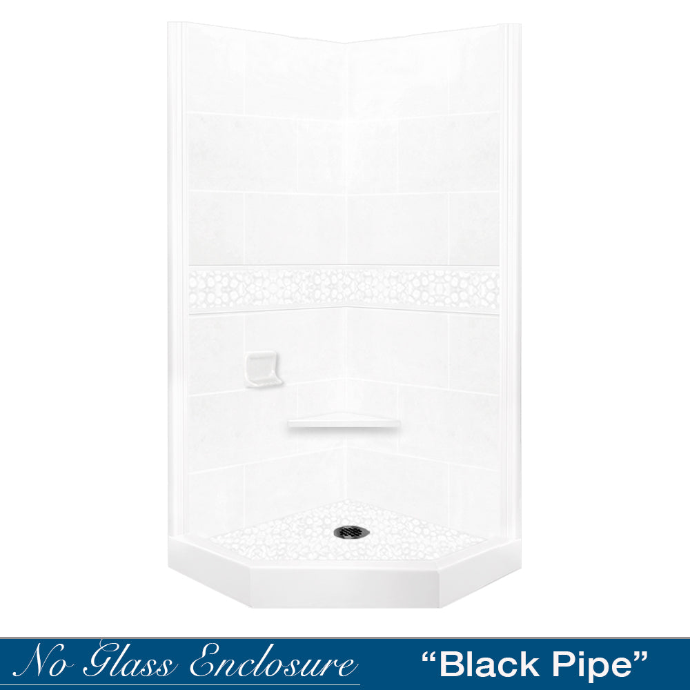 Neo-Angle Natural Buff Sistine Stone & Pebble Stone Accent ("DIY Shower Remodel Kit")