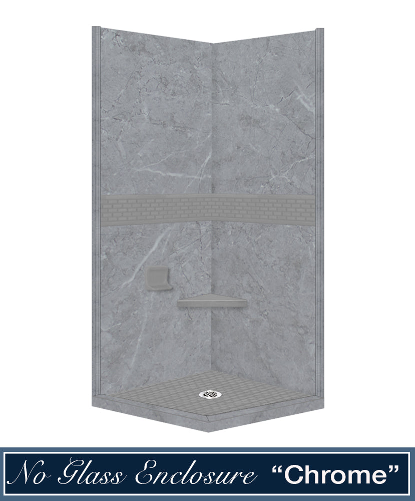 Grio Marble Classic Corner Shower Enclosure Kit