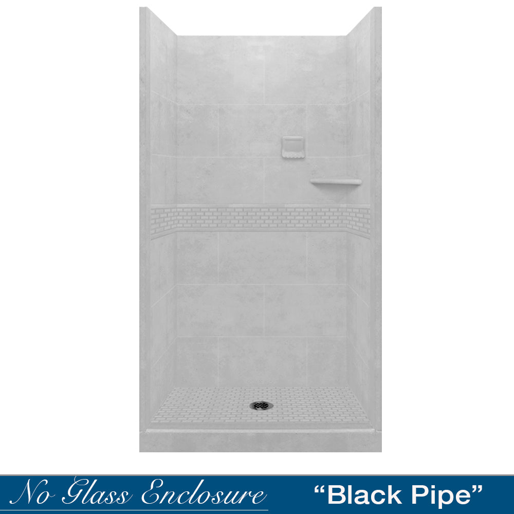 【真作】クリストファーイーガン shower room ジークレー Alcove Portland Cement Sistine Stone & Classic Stone Accent Shower