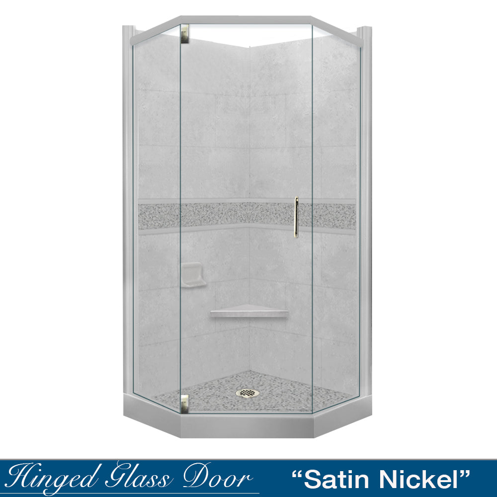 Neo-Angle Portland Cement Sistine Stone & Pebble Stone Accent Shower Remodel Kit
