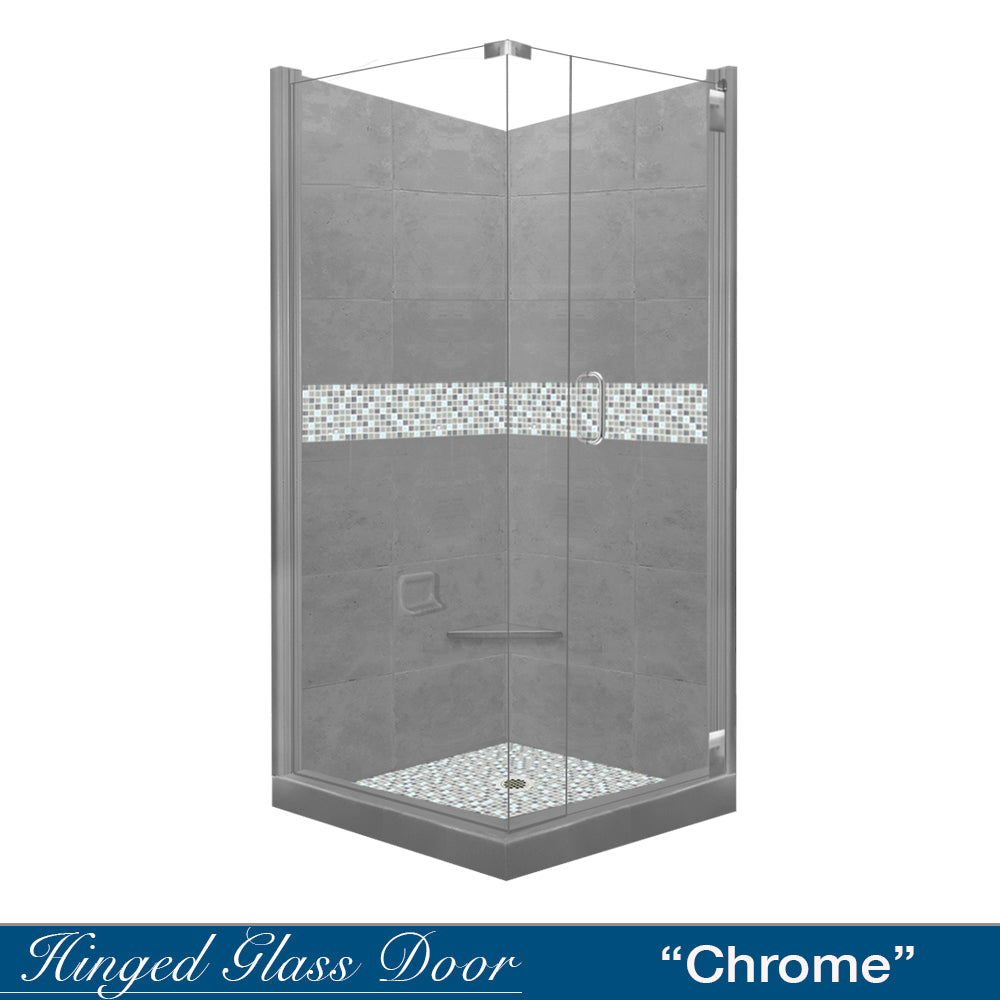 SPECIAL-Del Mar Mosaic Wet Cement Corner Shower Kit (FREE F92B FAUCET - see details below)