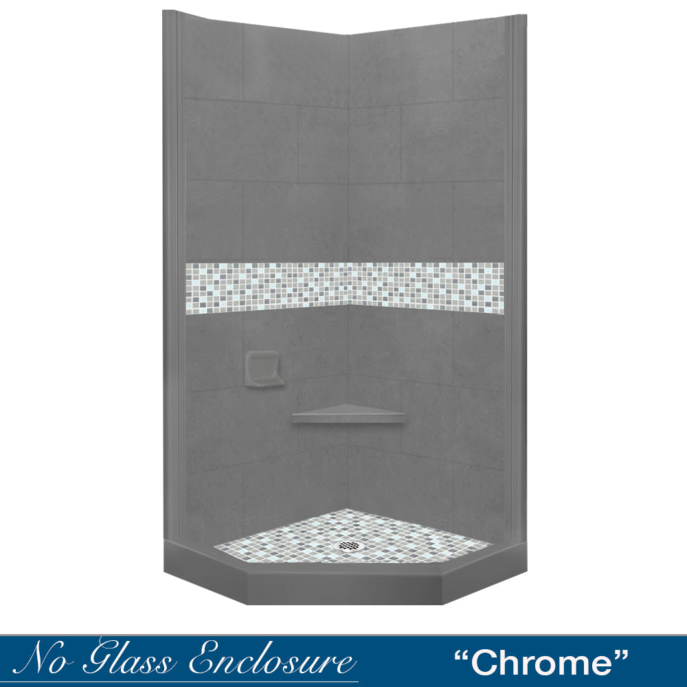 Neo-Angle Wet Cement Sistine Stone & Del Mar Mosaic Accent ("DIY Shower Remodel Kit")