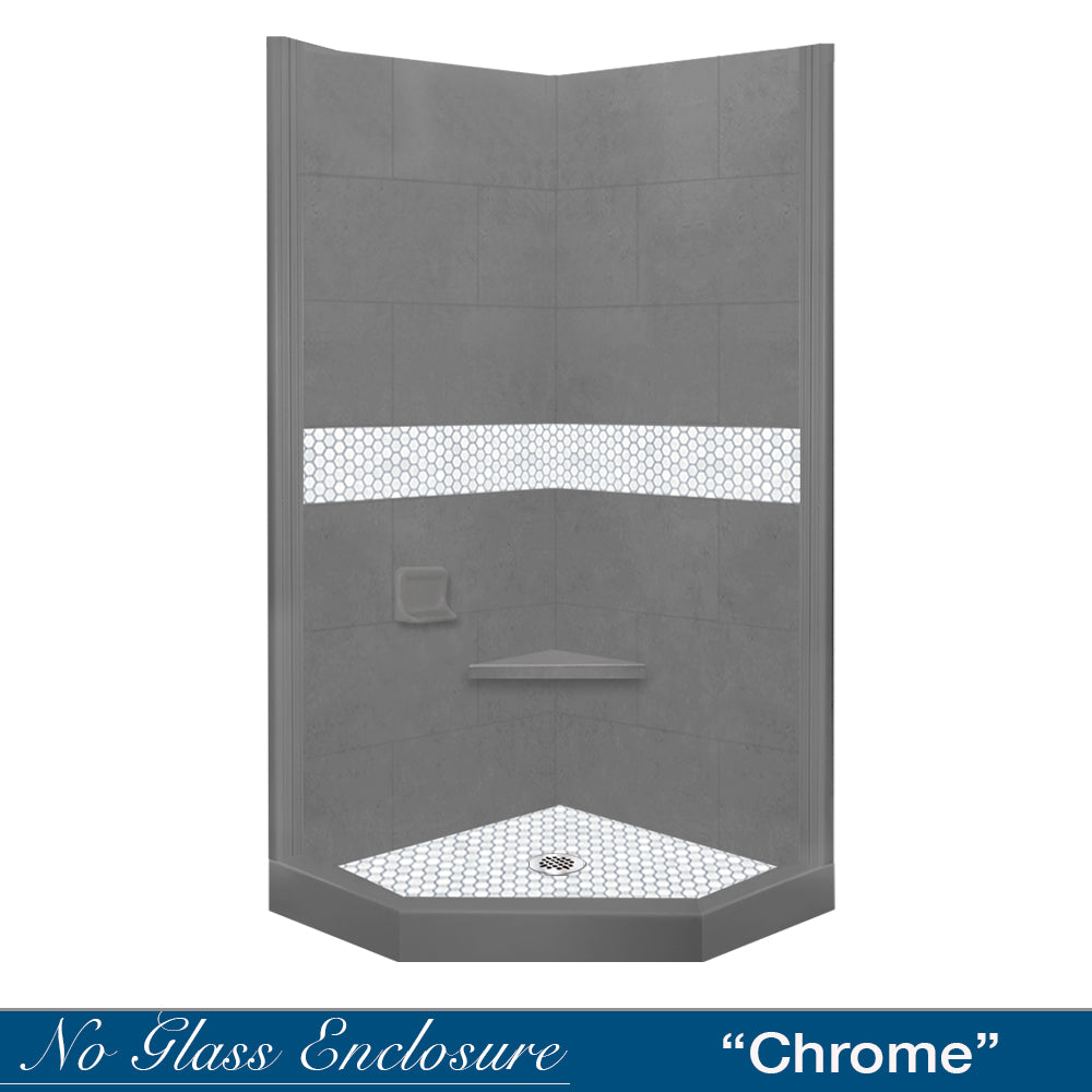 Neo-Angle Wet Cement Sistine Stone & Pearl Hex Mosaic Accent ("DIY Shower Remodel Kit")