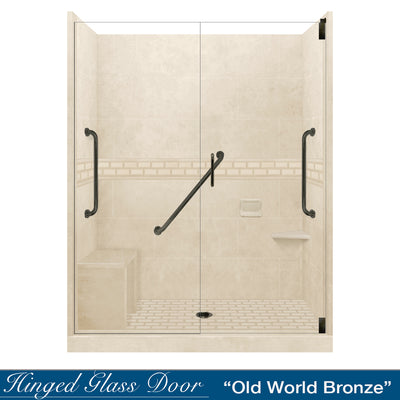 Freedom Subway Desert Sand 60" Alcove Shower Enclosure Kit