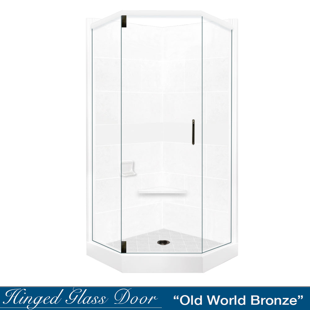 Neo-Angle Natural Buff Sistine Stone & Diamond Stone Accent Shower Remodel Kit