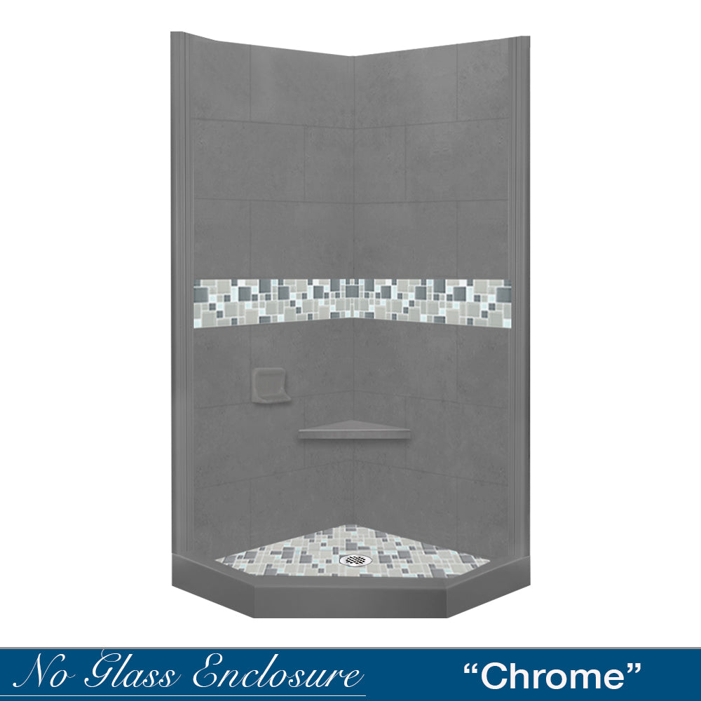 Neo-Angle Wet Cement Sistine Stone & Newport Mosaic Accent ("DIY Shower Remodel Kit")