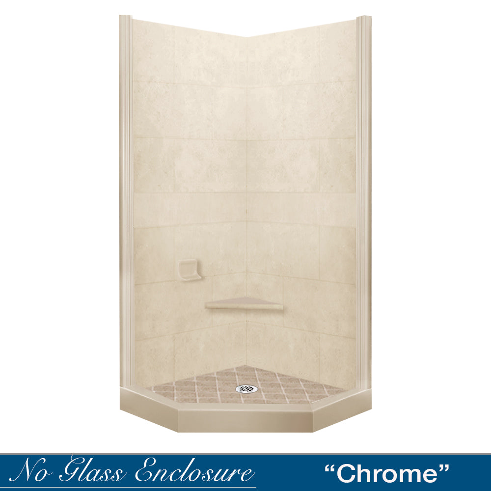 Neo-Angle Desert Sand Sistine Stone & Diamond Stone Accent Shower Remodel Kit