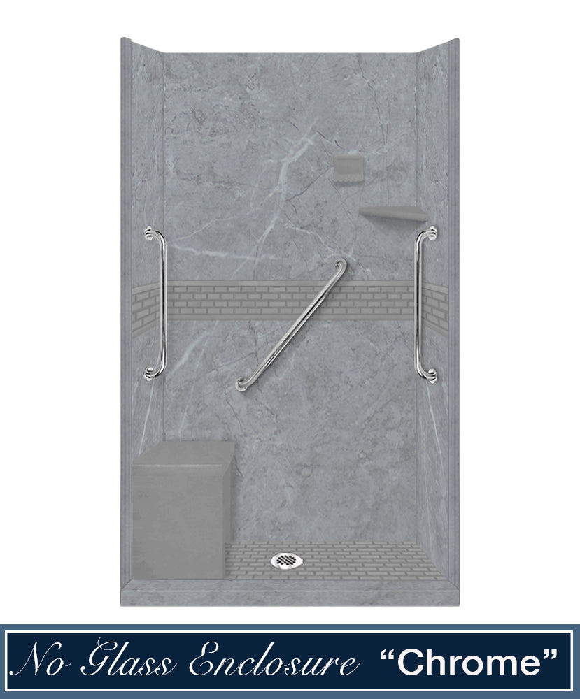Freedom Grio Marble Classic Alcove Shower Enclosure Kit