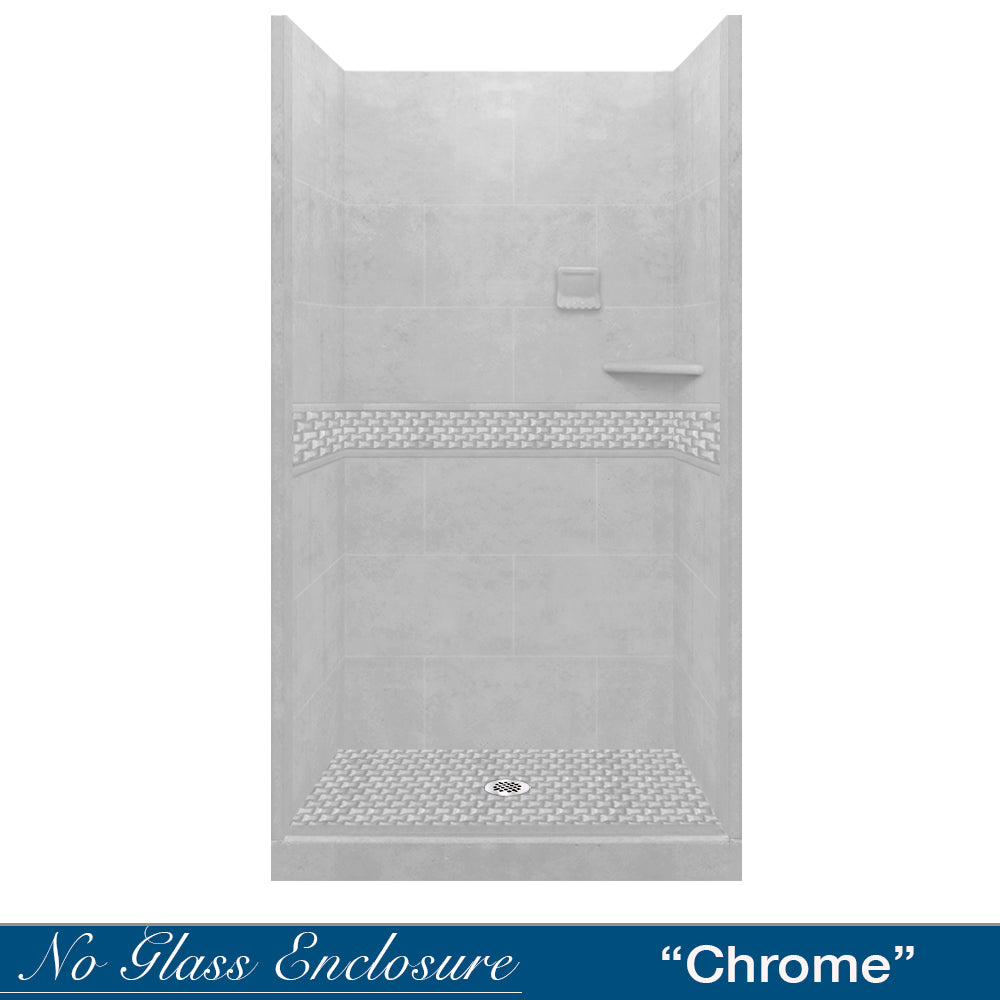 Alcove Portland Cement Sistine Stone & Jewel Stone Accent ("DIY Shower Remodel Kit")