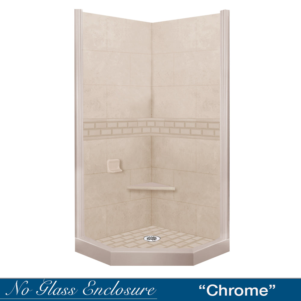Neo-Angle Brown Sugar Sistine Stone & Subway Stone Accent ("DIY Shower Remodel Kit")