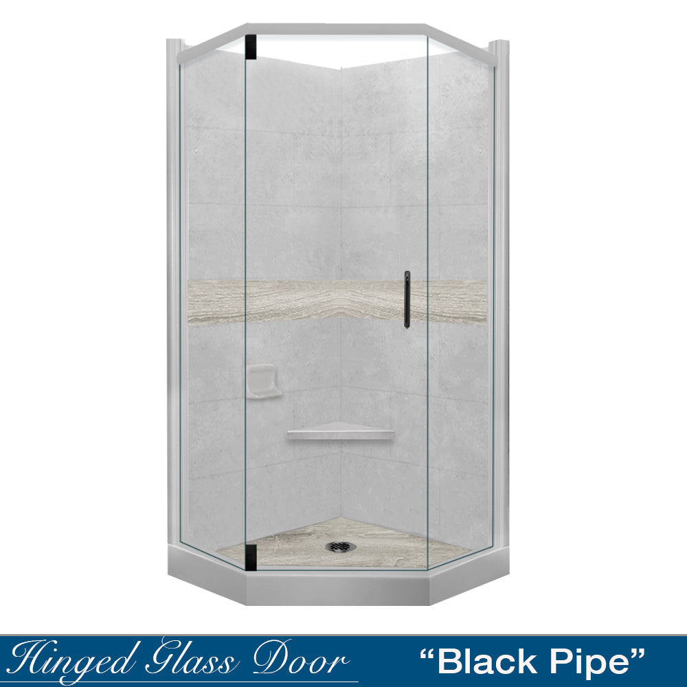 Neo-Angle Portland Cement Sistine Stone & Sterling Oak Wood Accent ("DIY Shower Remodel Kit")