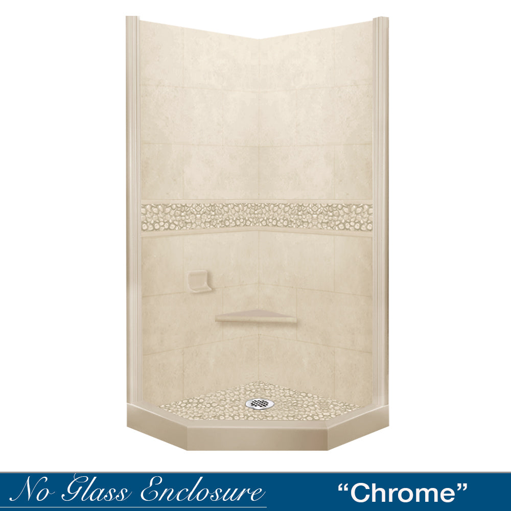 Neo-Angle Desert Sand Sistine Stone & Pebble Stone Accent ("DIY Shower Remodel Kit")