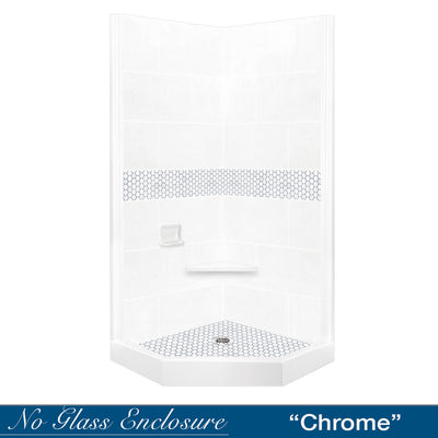 Pearl Hex Mosaic Natural Buff Neo Shower Enclosure Kit