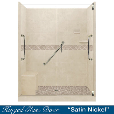 SPECIAL- Diamond Desert Sand 60" Alcove Stone Shower Kit (FREE F92S FAUCET - see below for details)
