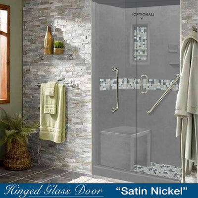 Freedom Newport Wet Cement 60" Alcove Stone Shower Enclosure Kit