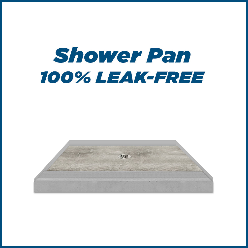 Lifeproof-Portland Cement Sterling Oak Small Alcove Shower Enclosure Kit