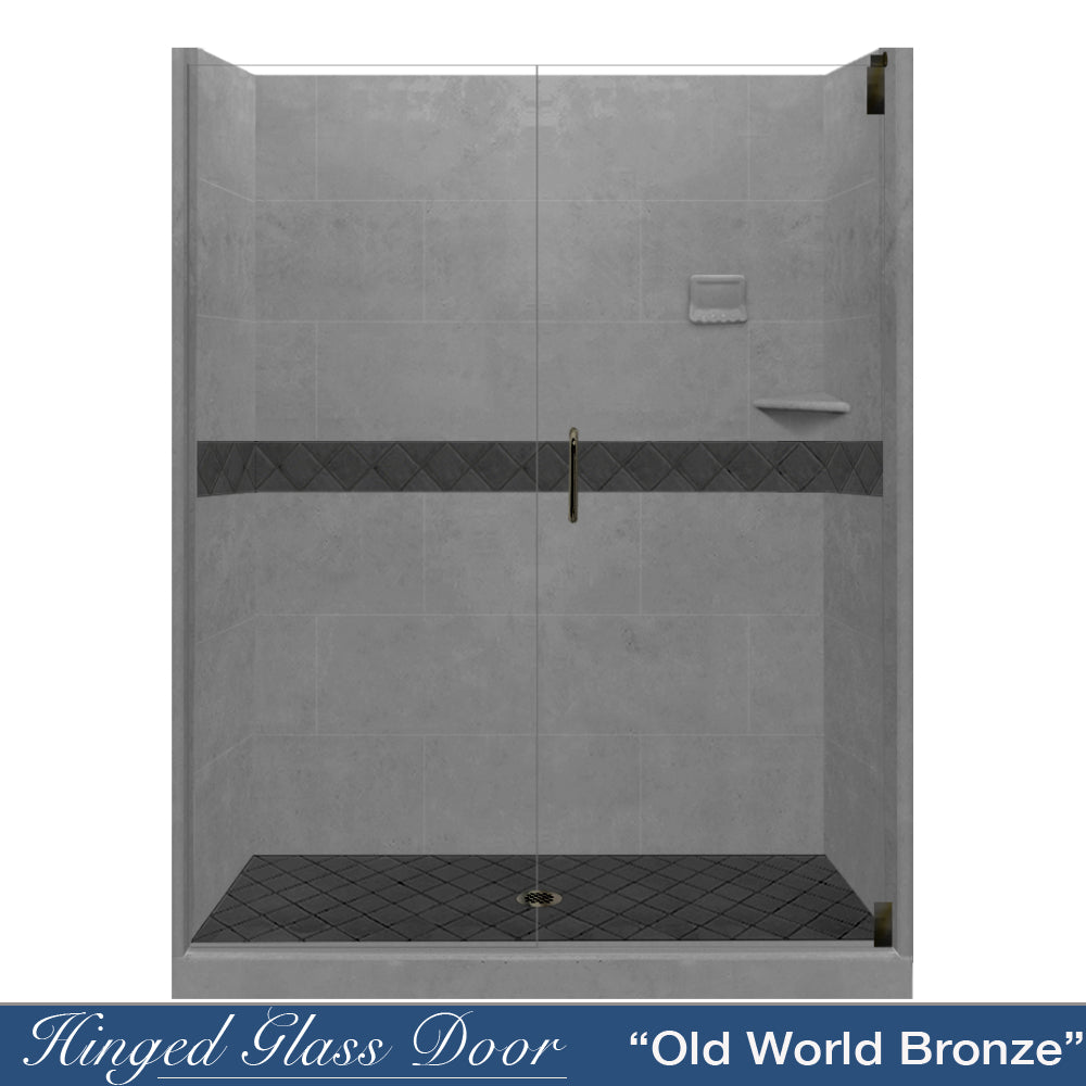 Diamond Wet Cement 60" Alcove Shower Kit  testing shower - American Bath Factory