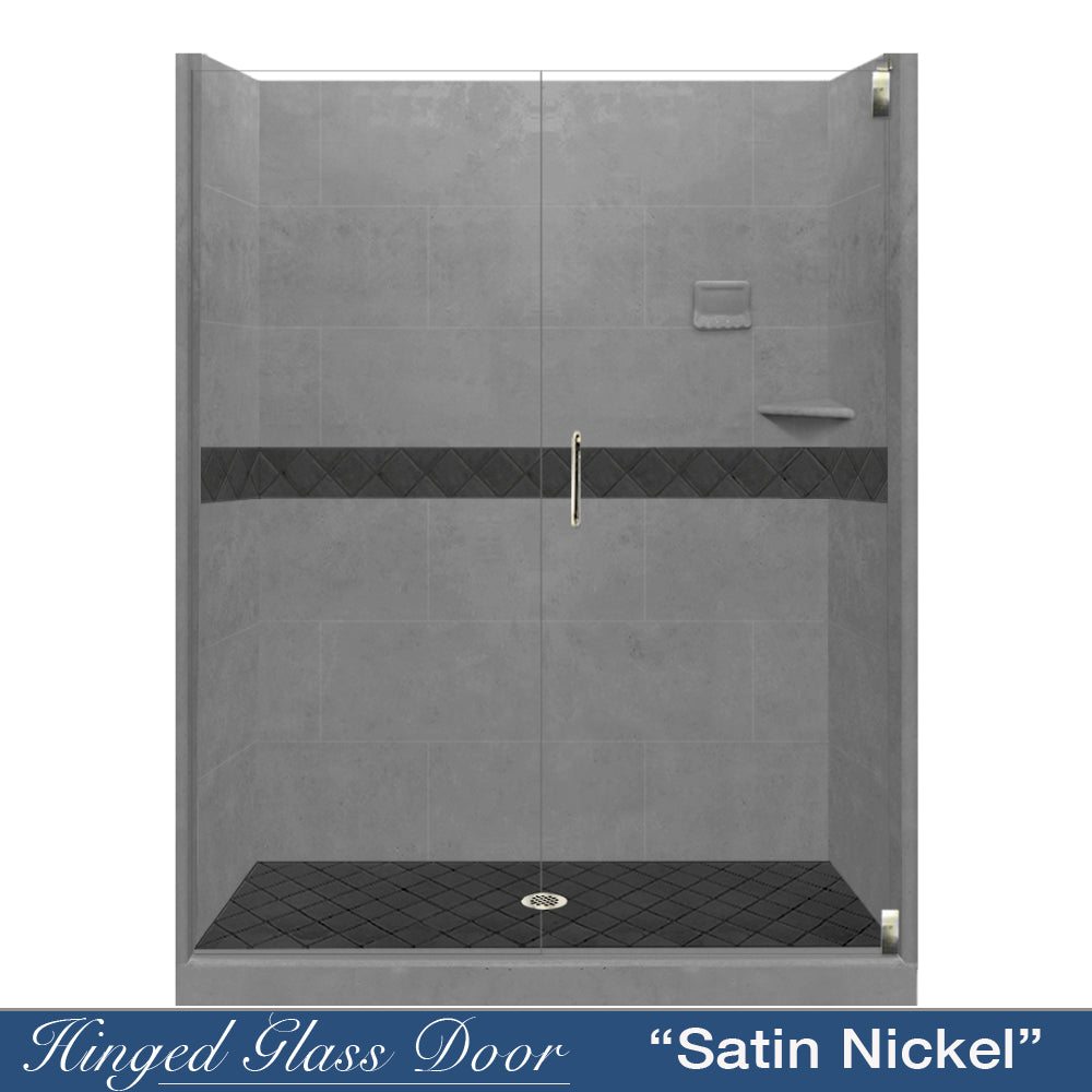 Diamond Wet Cement 60" Alcove Shower Kit  testing shower - American Bath Factory