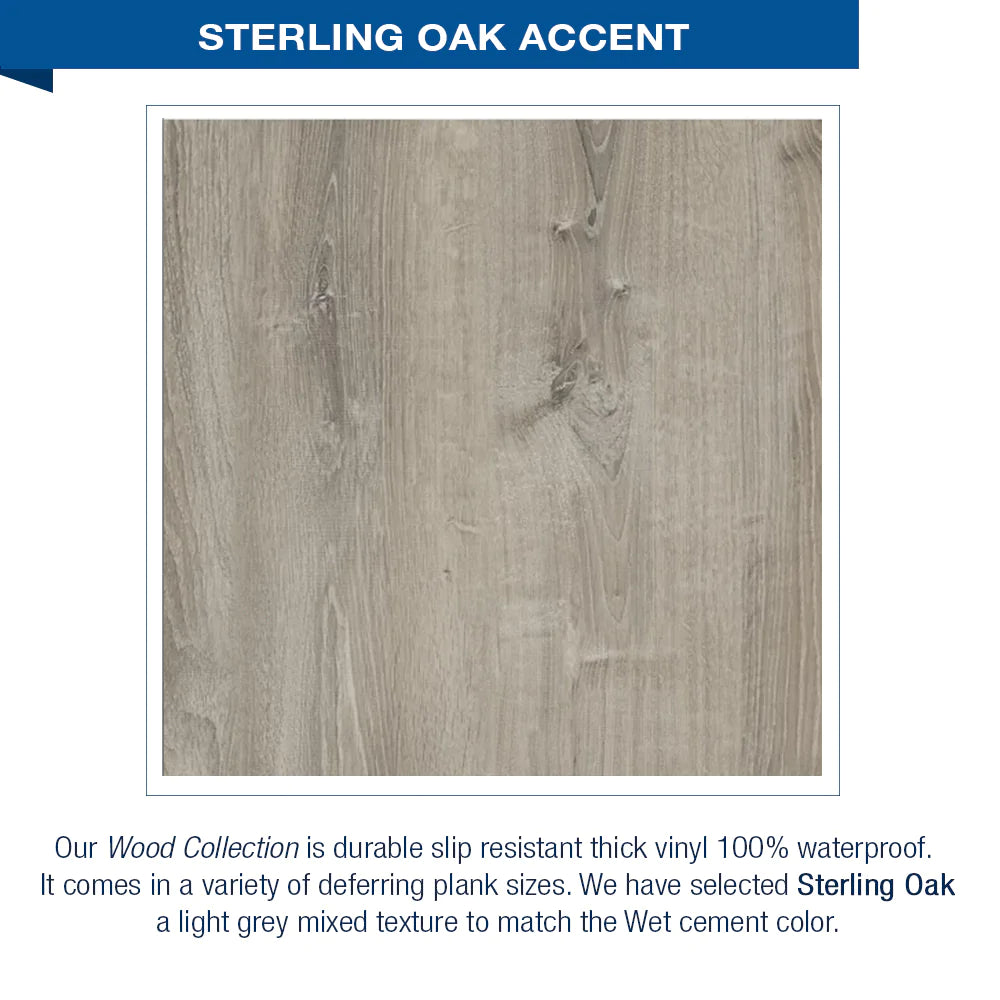 Lifeproof-Sterling Oak Wet Cement  60" Alcove Stone Shower Kit