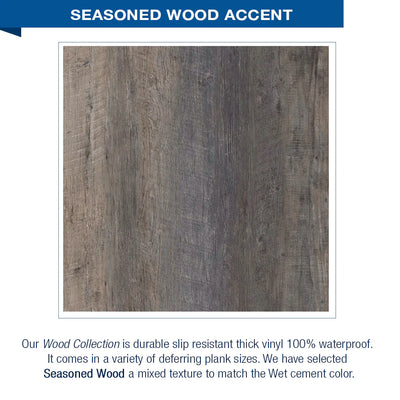 Lifeproof-Seasoned Wood Natural Buff  60" Alcove Stone Shower Kit