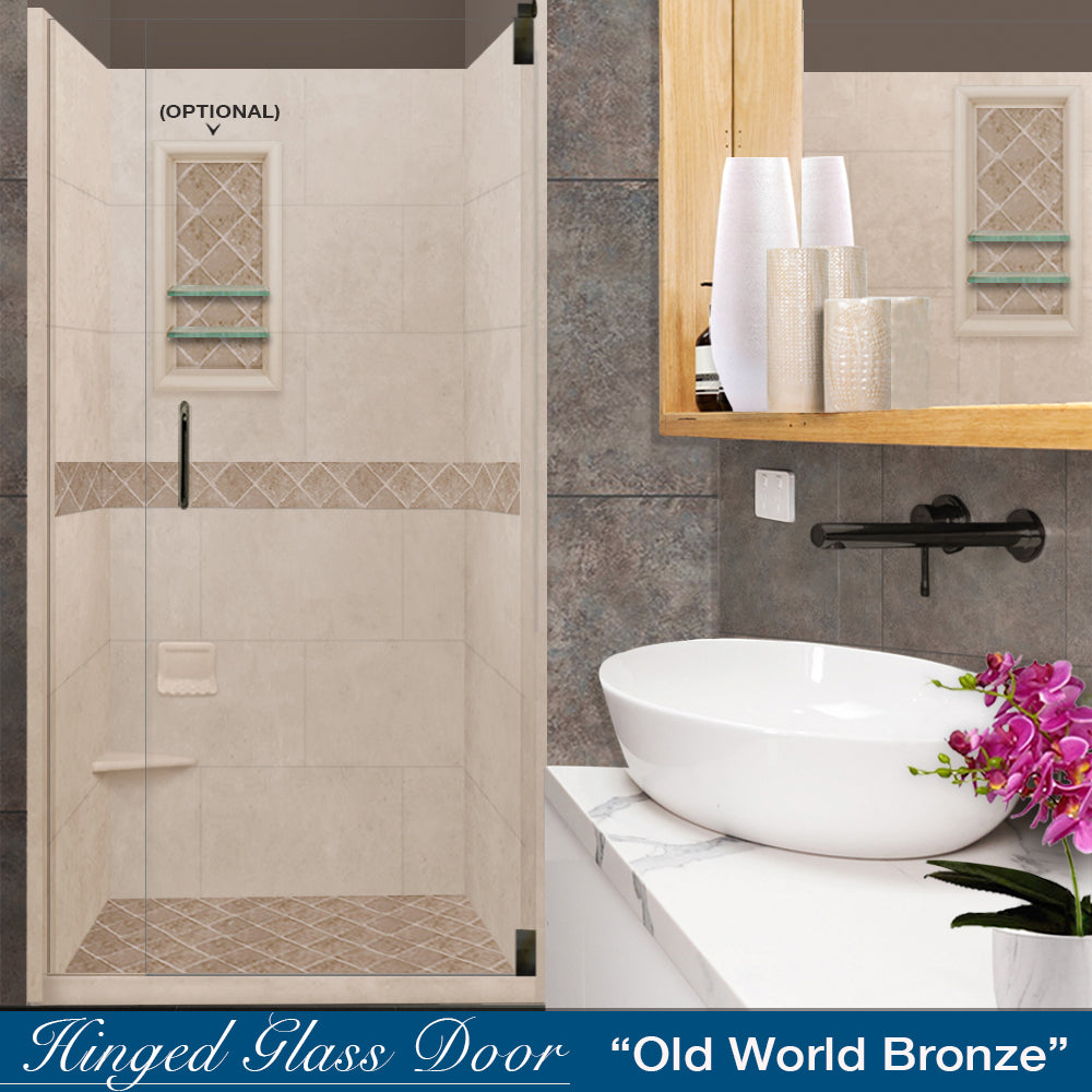 Alcove Brown Sugar Sistine Stone & Diamond Stone Accent ("DIY Shower Remodel Kit")