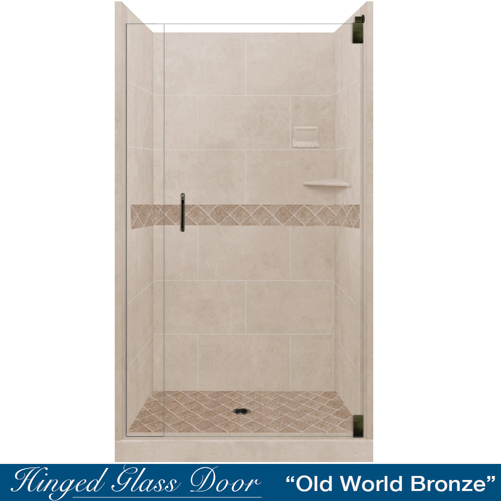 Alcove Brown Sugar Sistine Stone & Diamond Stone Accent ("DIY Shower Remodel Kit")