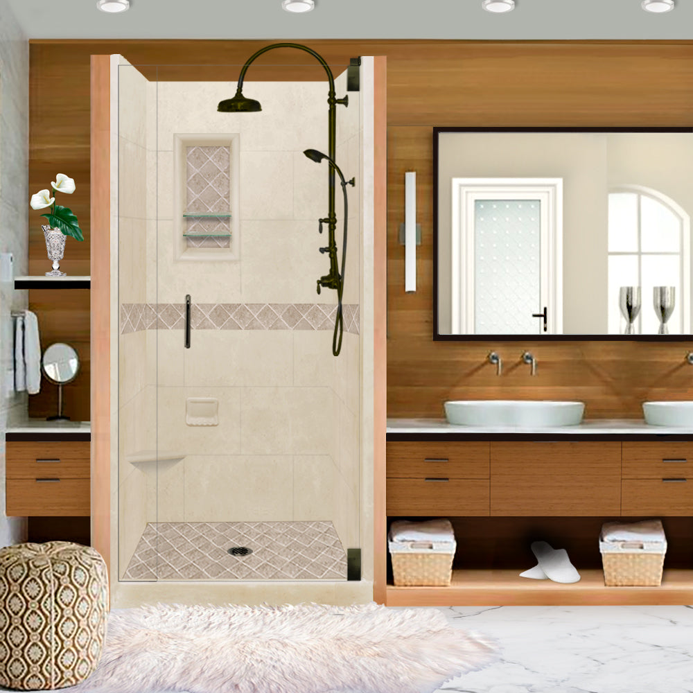 Alcove Desert Sand Sistine Stone & Diamond Stone Accent ("DIY Shower Remodel Kit")