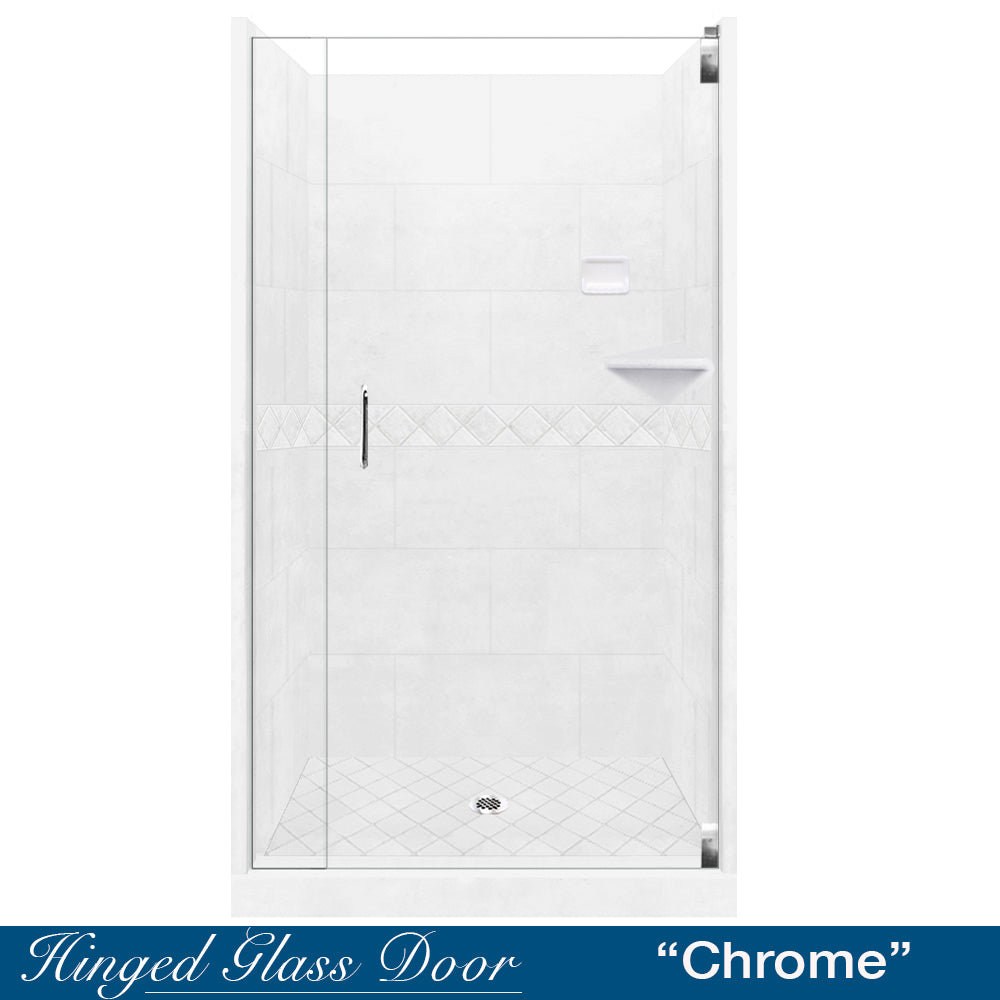 Alcove Natural Buff Sistine Stone & Diamond Stone Accent ("DIY Shower Remodel Kit")