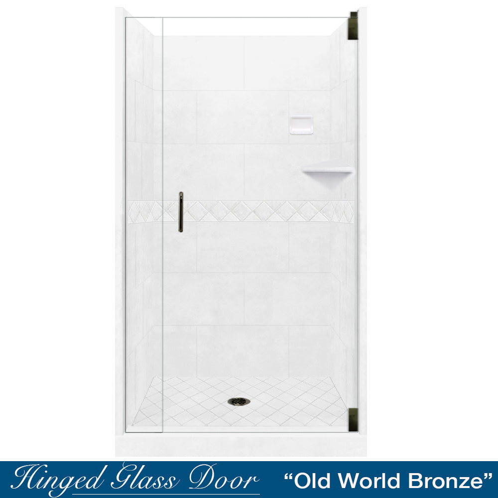 Alcove Natural Buff Sistine Stone & Diamond Stone Accent ("DIY Shower Remodel Kit")