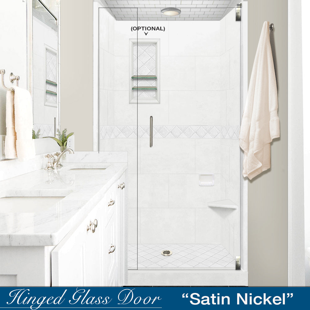 Alcove Natural Buff Sistine Stone & Diamond Stone Accent ("DIY Shower Remodel Kit")