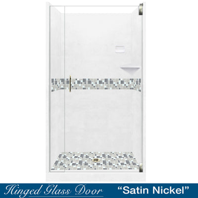 Newport Mosaic Natural Buff Small Alcove Shower Kit