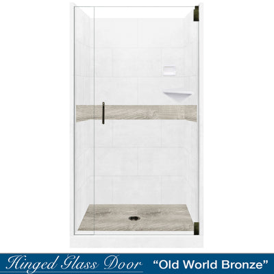 Natural Buff Sterling Oak Small Alcove Shower Kit