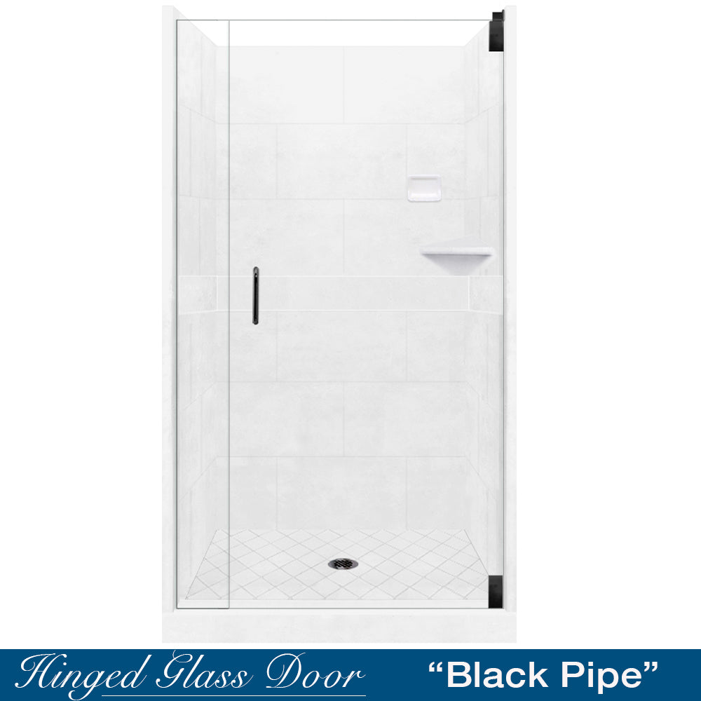 Diamond Solid Natural Buff Small Alcove Shower Enclosure Kit