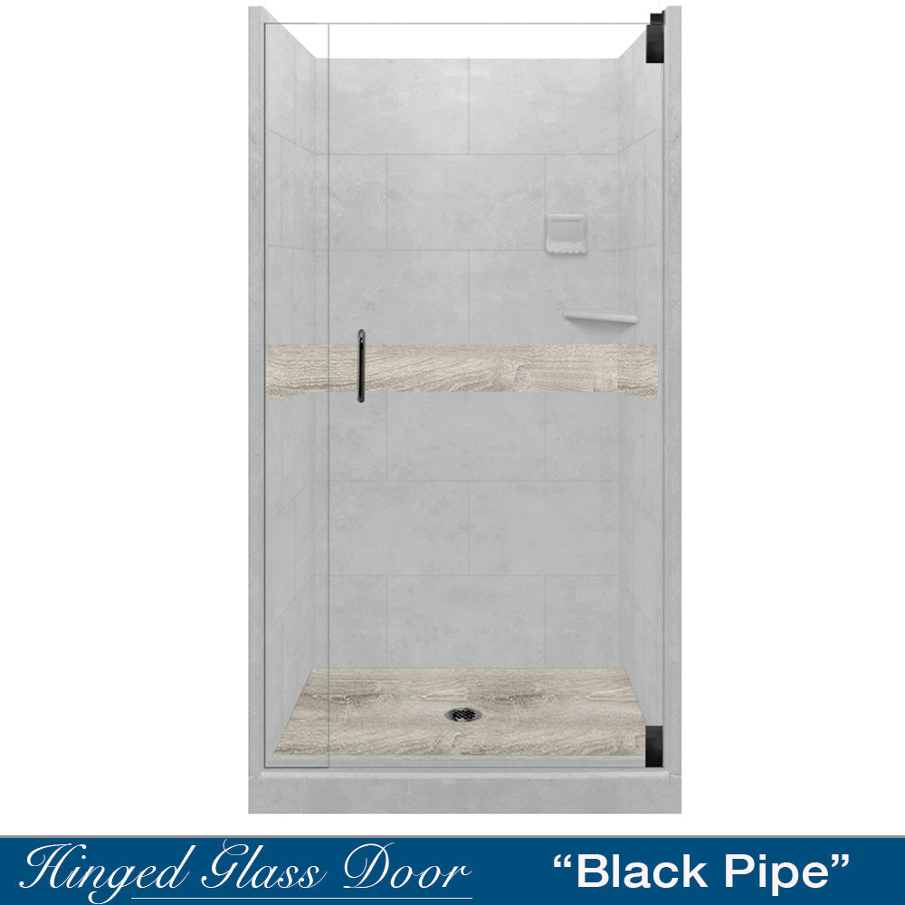 Lifeproof-Portland Cement Sterling Oak Small Alcove Shower Enclosure Kit