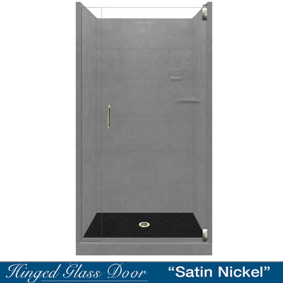 Diamond Solid Wet Cement Small Alcove Shower Kit