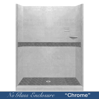 Diamond Portland Cement 60" Alcove Shower Kit  testing shower - American Bath Factory