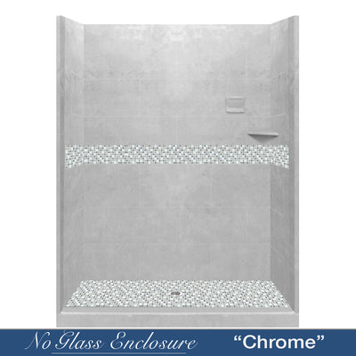 Del Mar Portland Cement Buff 60" Alcove Shower Kit  testing shower - American Bath Factory