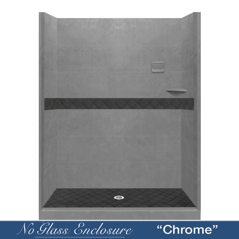 Diamond Wet Cement 60" Alcove Shower Kit  testing shower - American Bath Factory