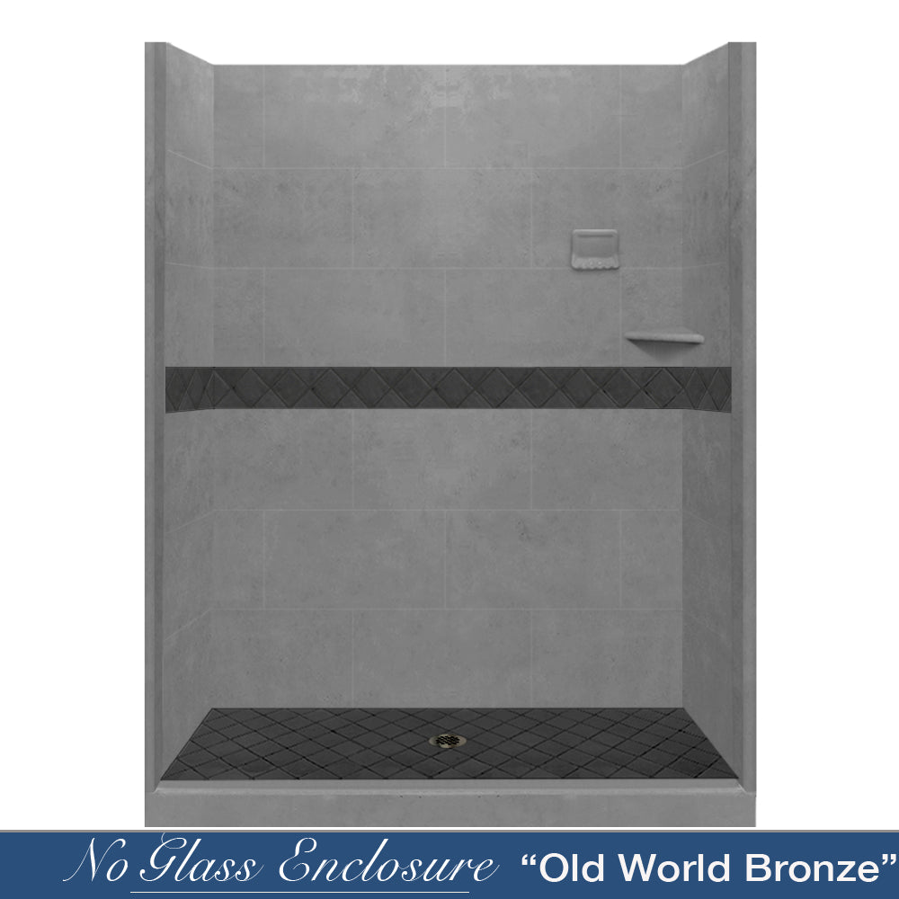 Diamond Wet Cement 60" Alcove Shower Kit  testing shower - American Bath Factory