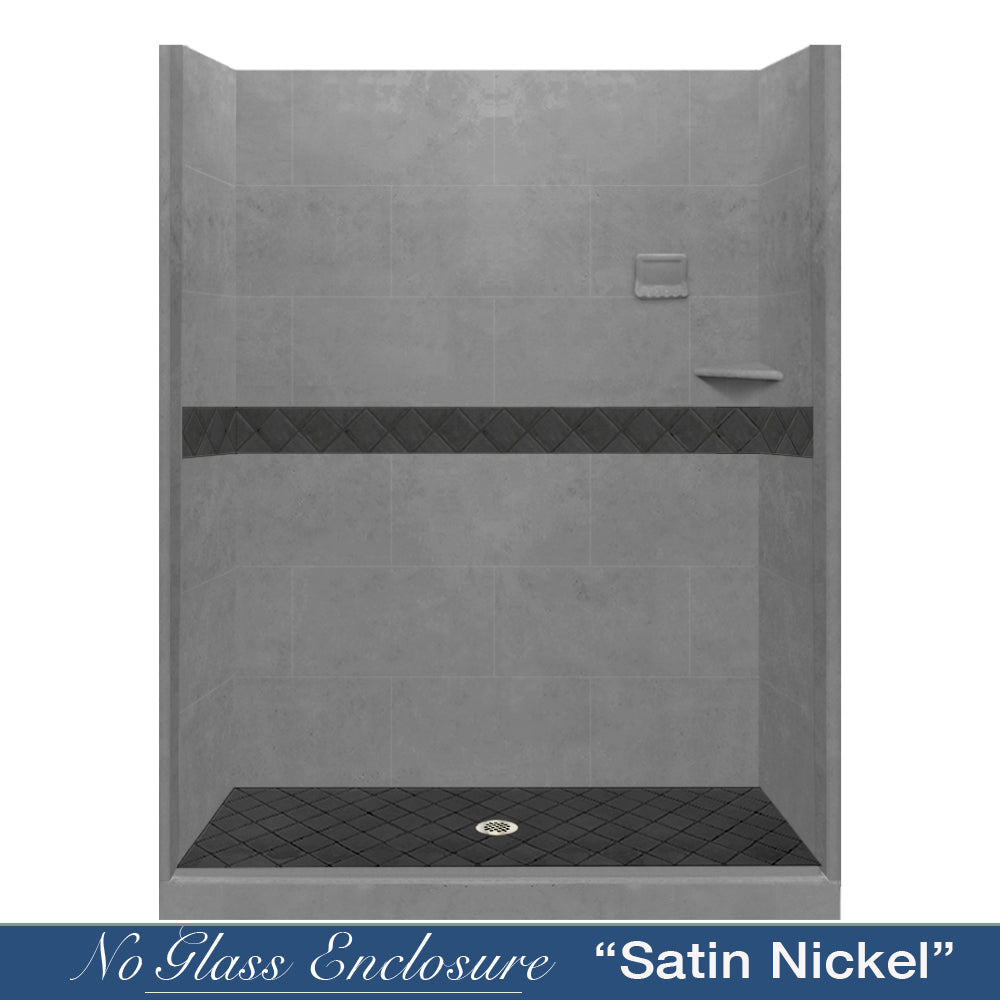 Diamond Wet Cement 60" Alcove Shower Kit  testing shower - American Bath Factory