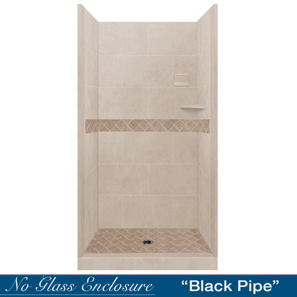Alcove Brown Sugar Sistine Stone & Diamond Stone Accent ("DIY Shower Remodel Kit")