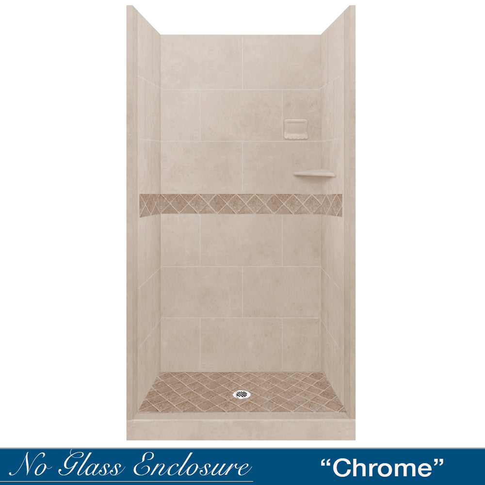 Alcove Brown Sugar Sistine Stone & Diamond Stone Accent ("DIY Shower Remodel Kit")