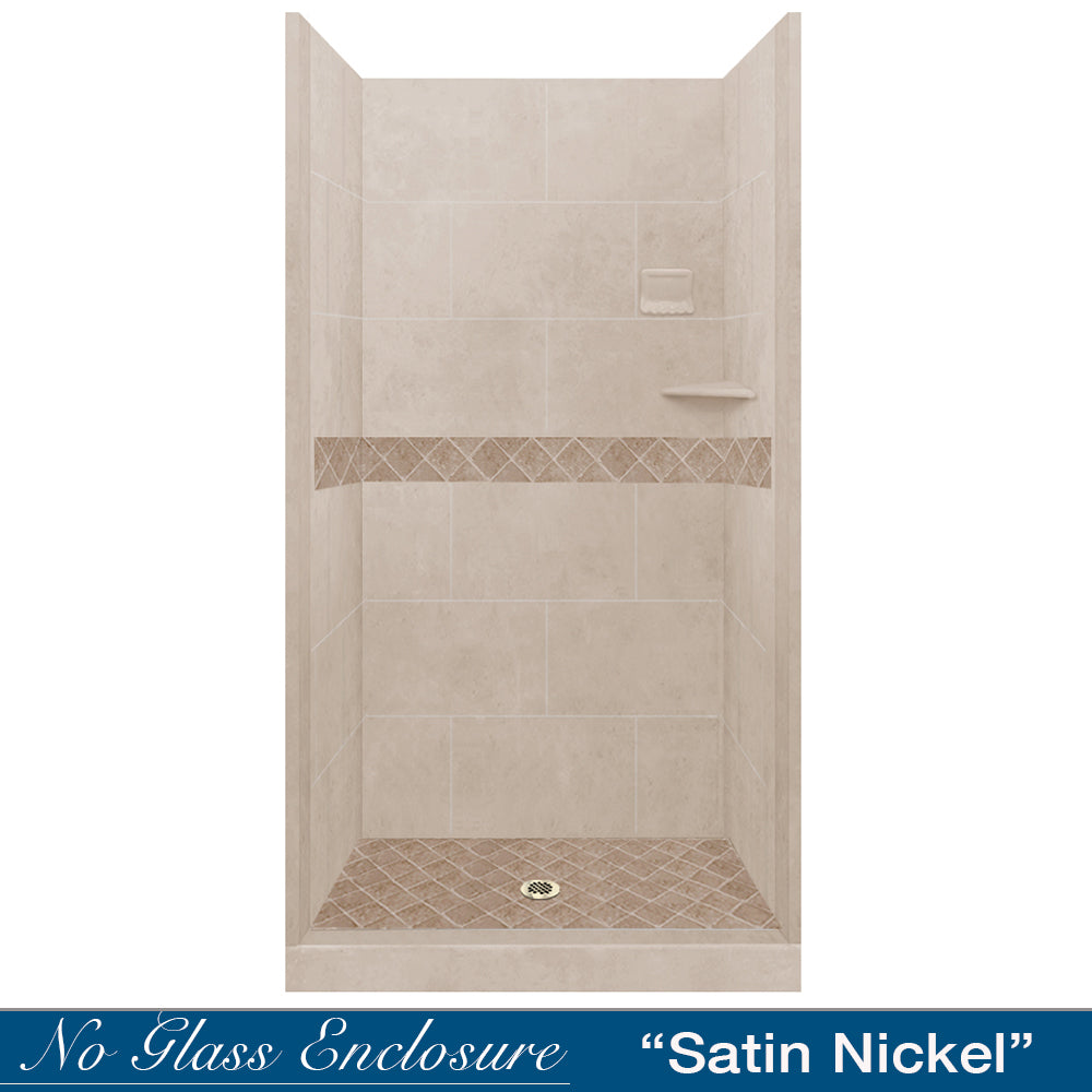 Alcove Brown Sugar Sistine Stone & Diamond Stone Accent ("DIY Shower Remodel Kit")