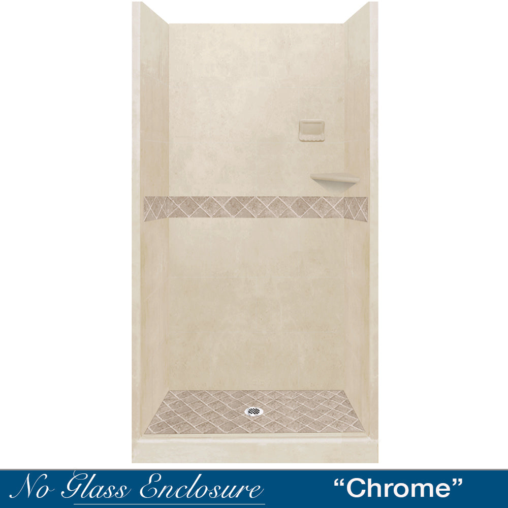 Alcove Desert Sand Sistine Stone & Diamond Stone Accent ("DIY Shower Remodel Kit")