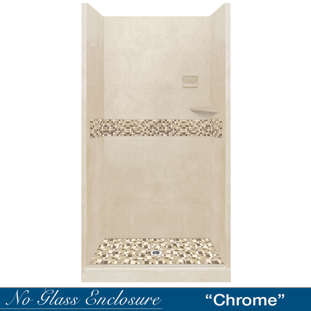 Roma Mosaic Desert Sand Small Alcove Shower Kit