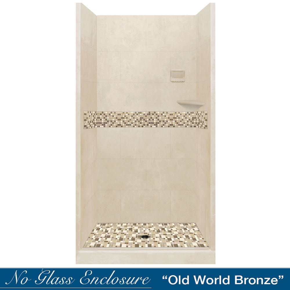 Roma Mosaic Desert Sand Small Alcove Shower Kit