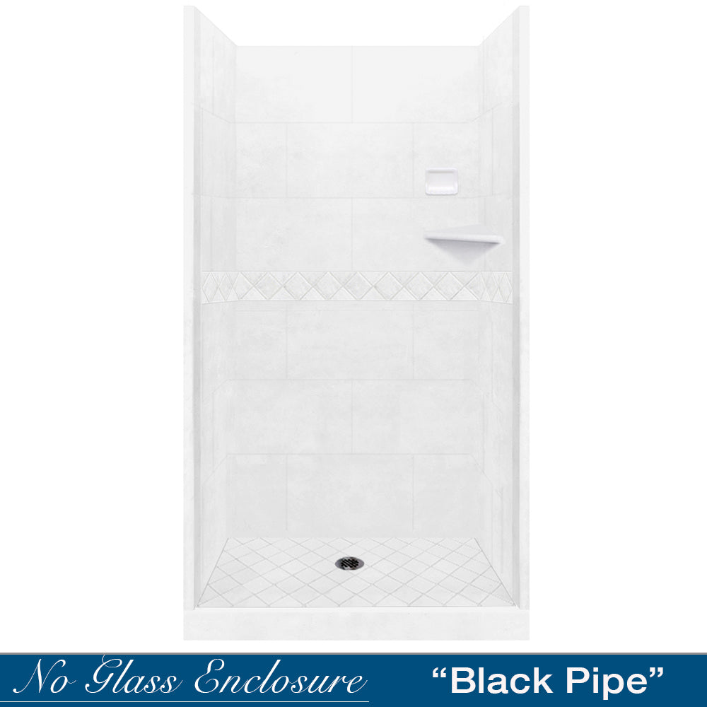 Alcove Natural Buff Sistine Stone & Diamond Stone Accent ("DIY Shower Remodel Kit")
