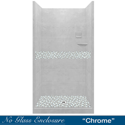 Del Mar Mosaic Portland Cement Small Alcove Shower Enclosure Kit