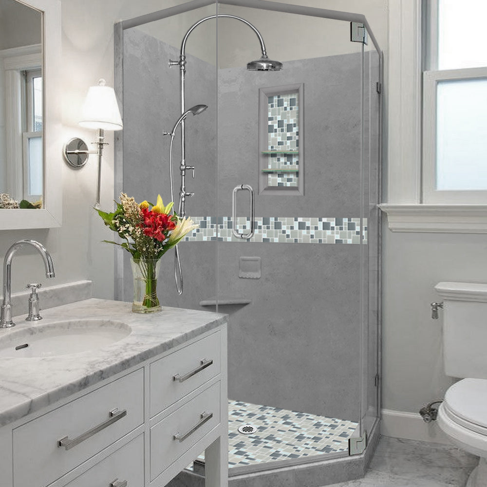 Custom Showers Your Way (Includes: Neo Corner Pan, Walls, Thresholds, and Optional Glass)